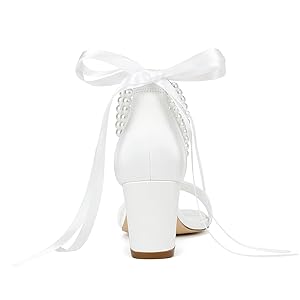 Amazon.com: YWXYMGE Block Heel Bridal Shoes Open Toe Wedding